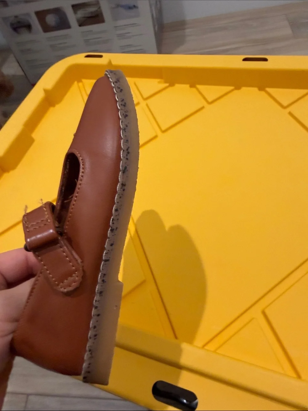 Zara Girls' Brown Mary Jane Shoes with Cutout Detail